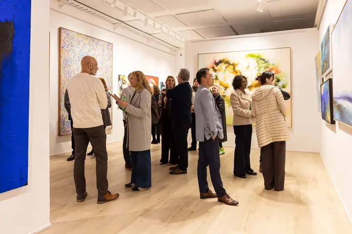 Opening night crowd in the long room